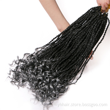 Synthetic Senegalese Twist Braid Curly Flash crochet braids hair 18 inch 30 strands/pack synthetic bulk braiding hair extension